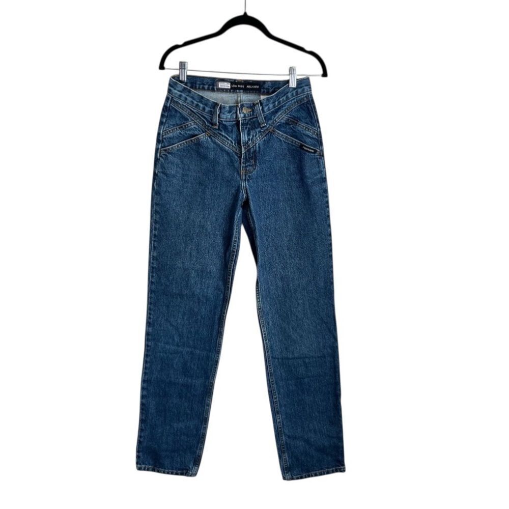 Rockies Vintage Low Rise Relaxed Straight Leg Bareback Denim Jeans Blue